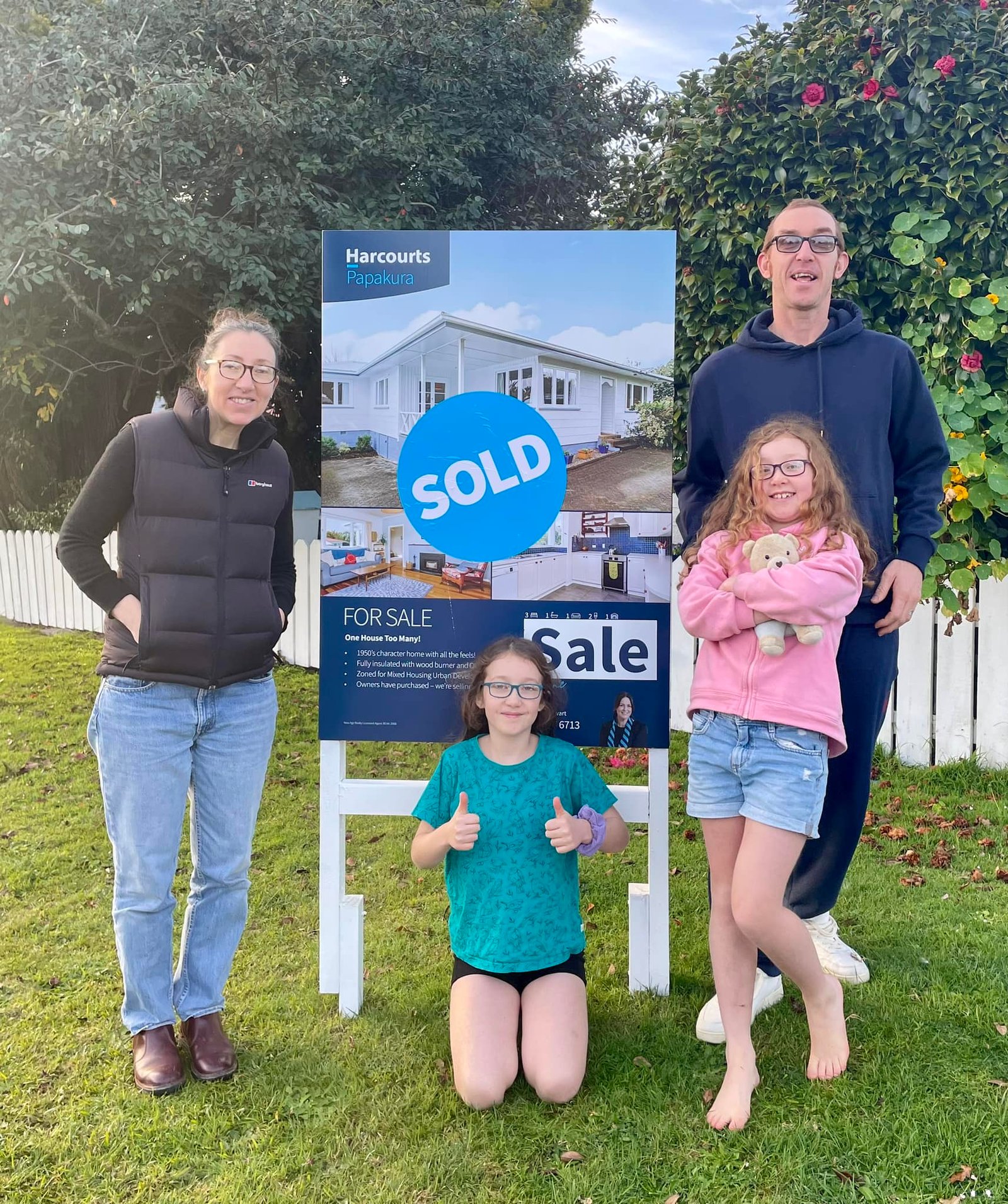 Leanne Stewart celebrating a sale