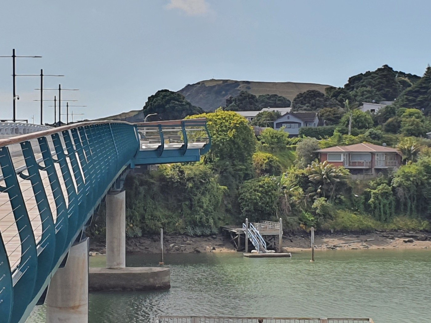 Maungarei / Mount Wellington viewed across the Tāmaki River from the Panmure Bridge, 2022